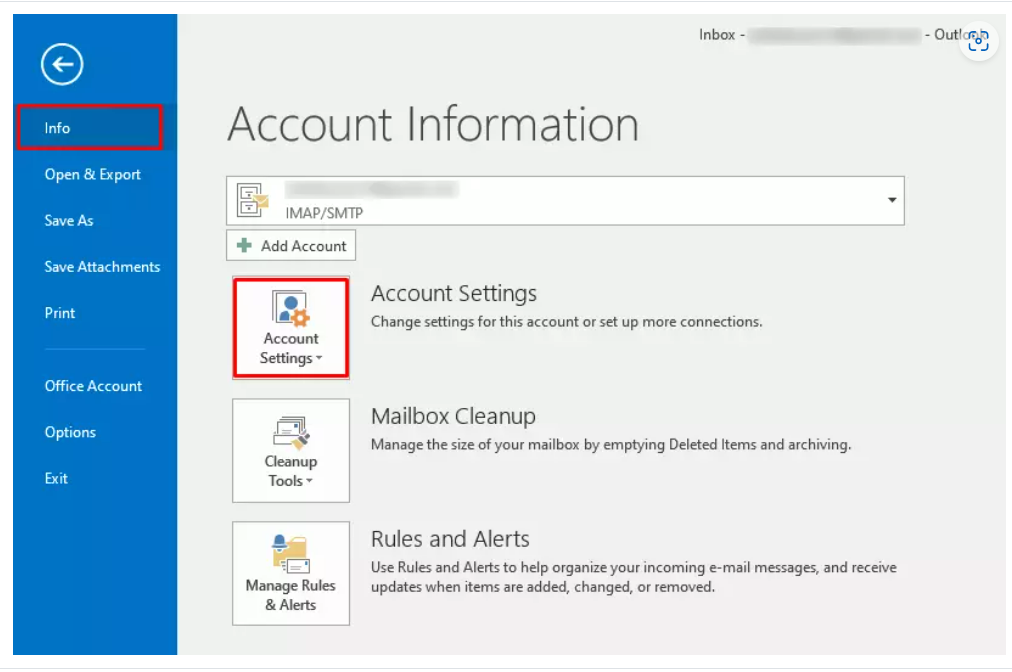 select Account Settings